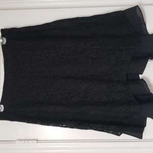 Black lace flowy A line skirt